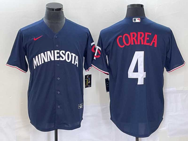 Men's Minnesota Twins #4 Carlos Correa 2023 Navy Blue Cool Base Stitched Jersey,We sell and wholesale Men's Minnesota Twins #4 Carlos Correa 2023 Navy Blue Cool Base Stitched Jersey on line form chian!